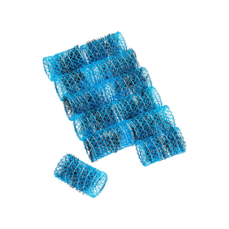 Ρολά μαλλιών με τρίχα μπλε 363 12pcs Niobe