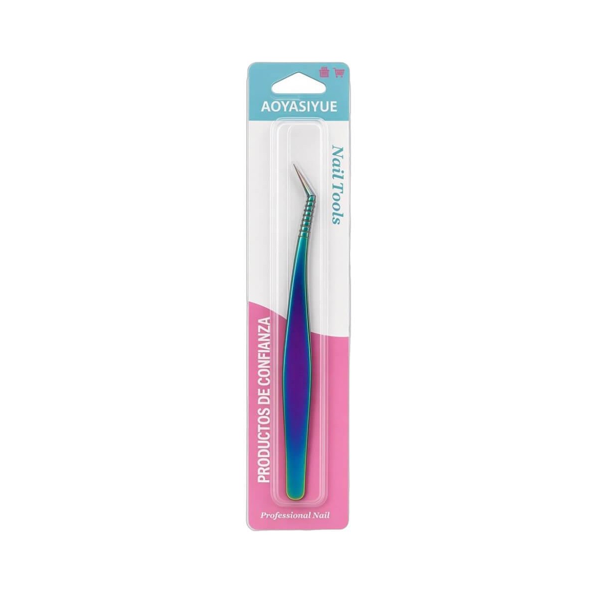 Nail art decoration tweezers purple