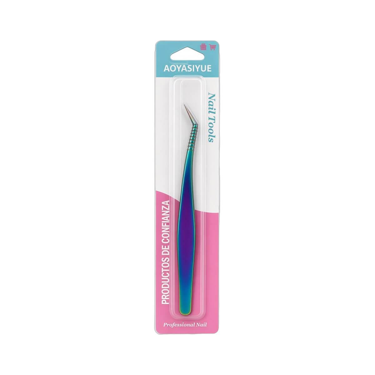 Nail art decoration tweezers purple