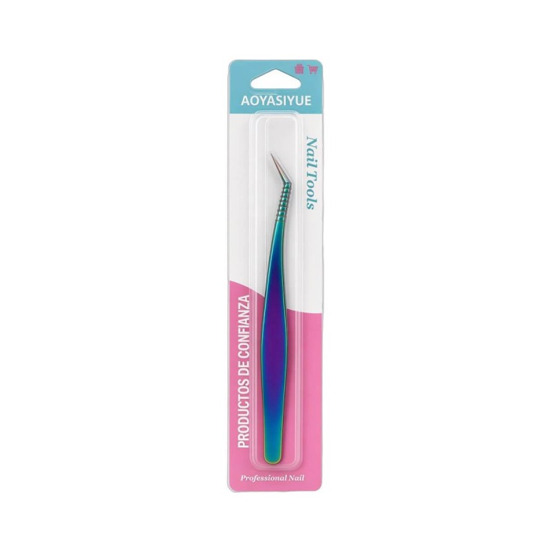 Nail art decoration tweezers purple