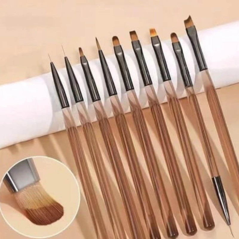 Πινέλα Νυχιών Nail Art Σετ 9pcs Beauty Salon