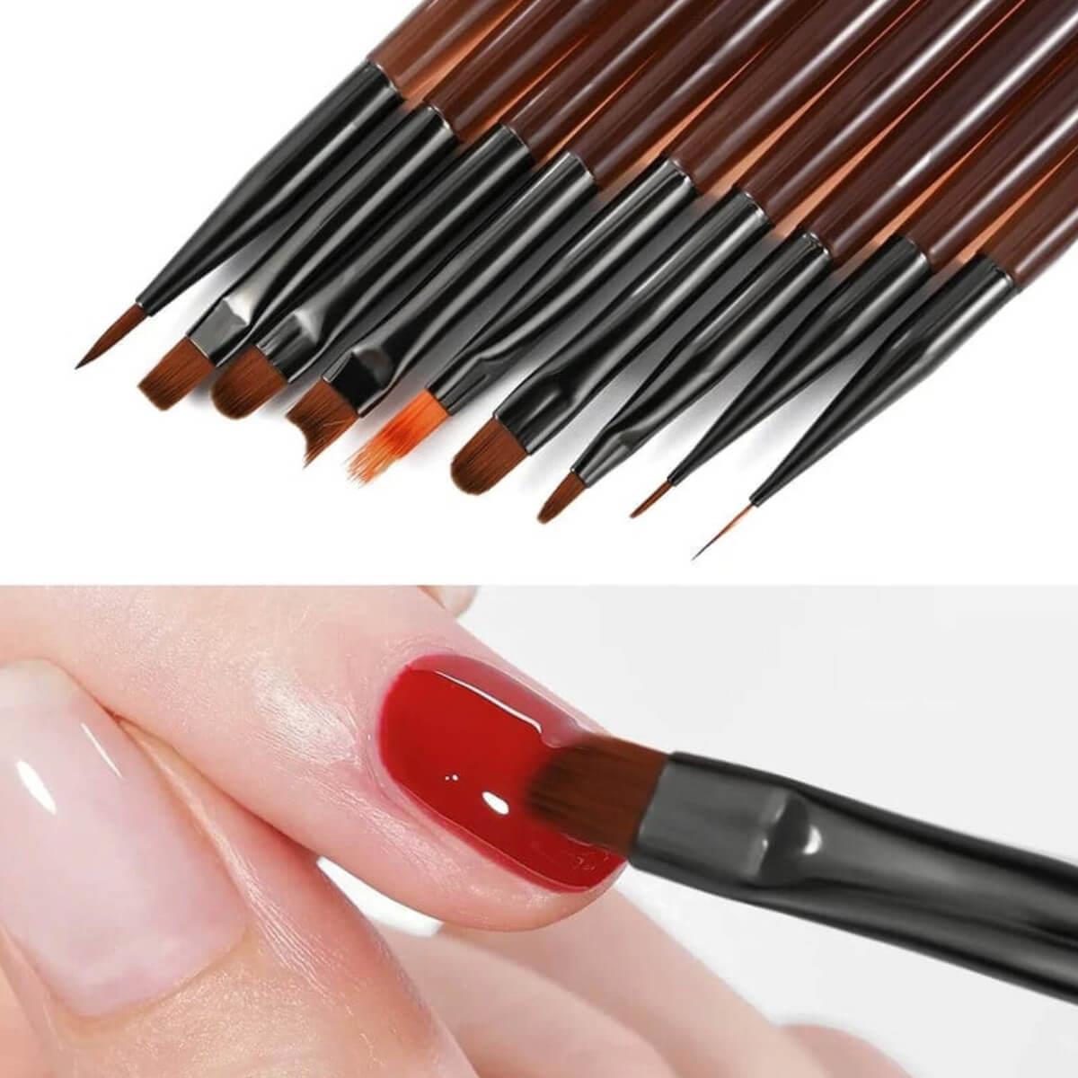Πινέλα Νυχιών Nail Art Σετ 9pcs Beauty Salon