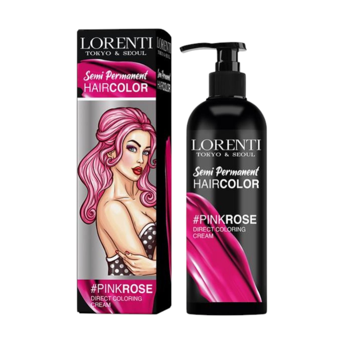 Haircolor Pink - Semi-Permanent Hair Dye 200ml Lorenti