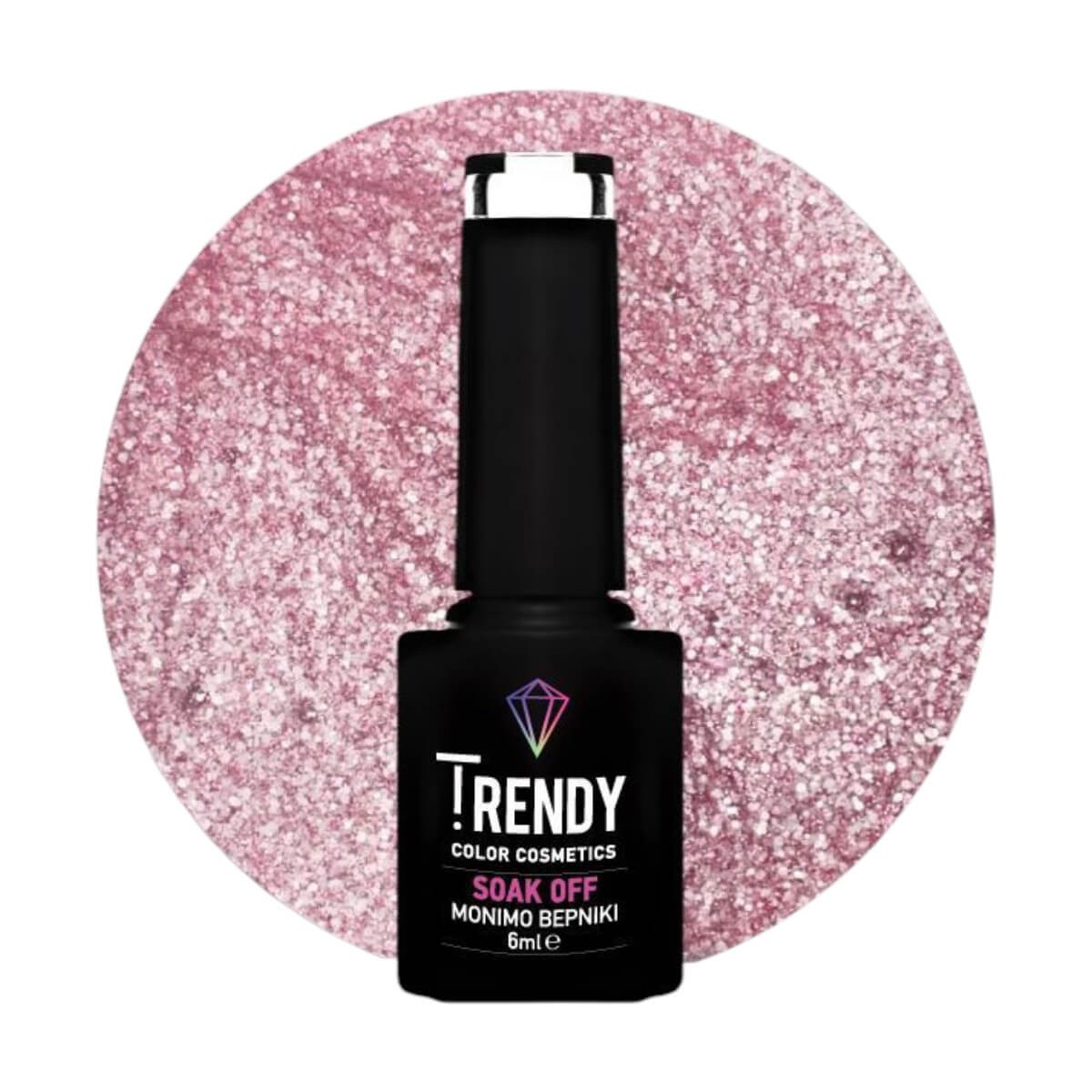 Ημιμόνιμο Βερνίκι Trendy Soak Off No166 Purple Flakes 6ml