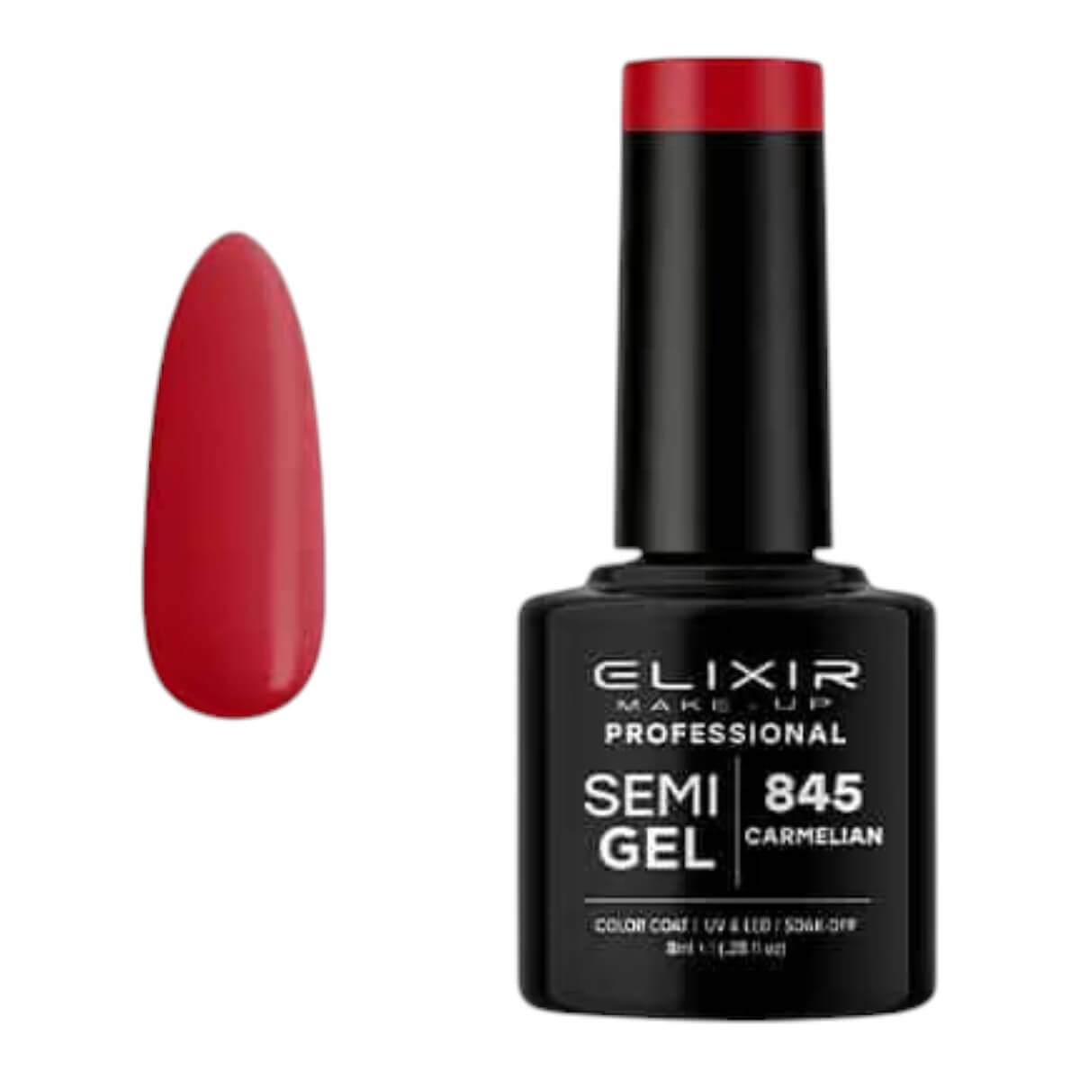 Ημιμόνιμο βερνίκι semigel 845 carmelian 8ml Elixir
