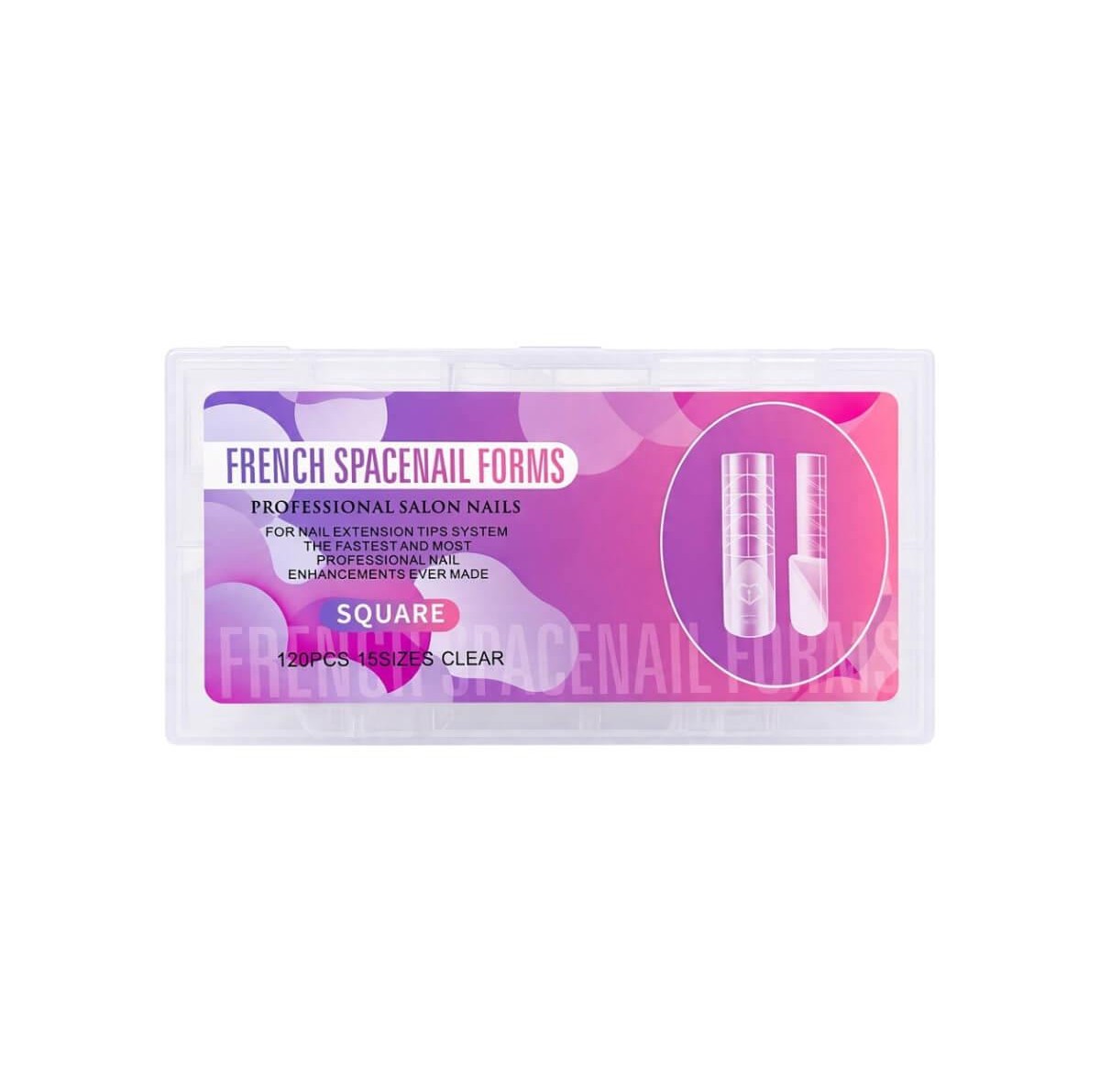 Clear square french dual forms 120pcs