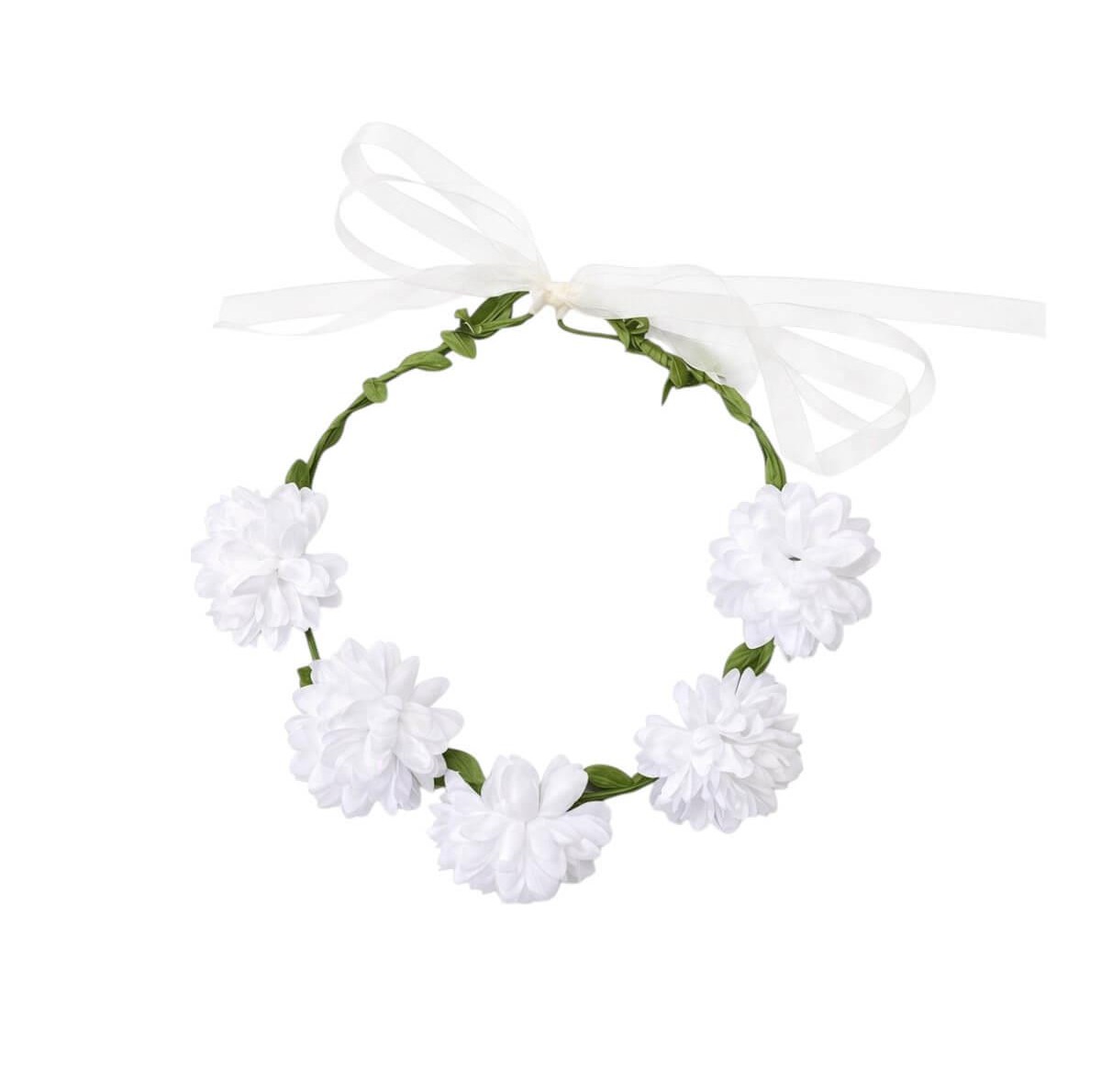 White chrysanthemum flower crown