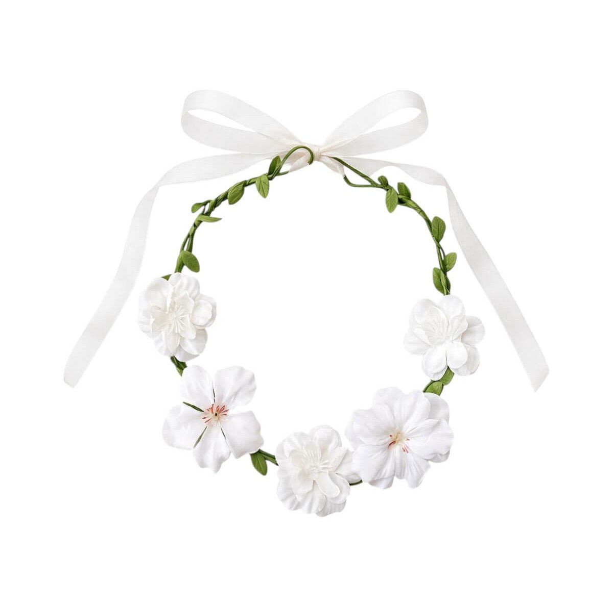 White mixed-flower hair crown