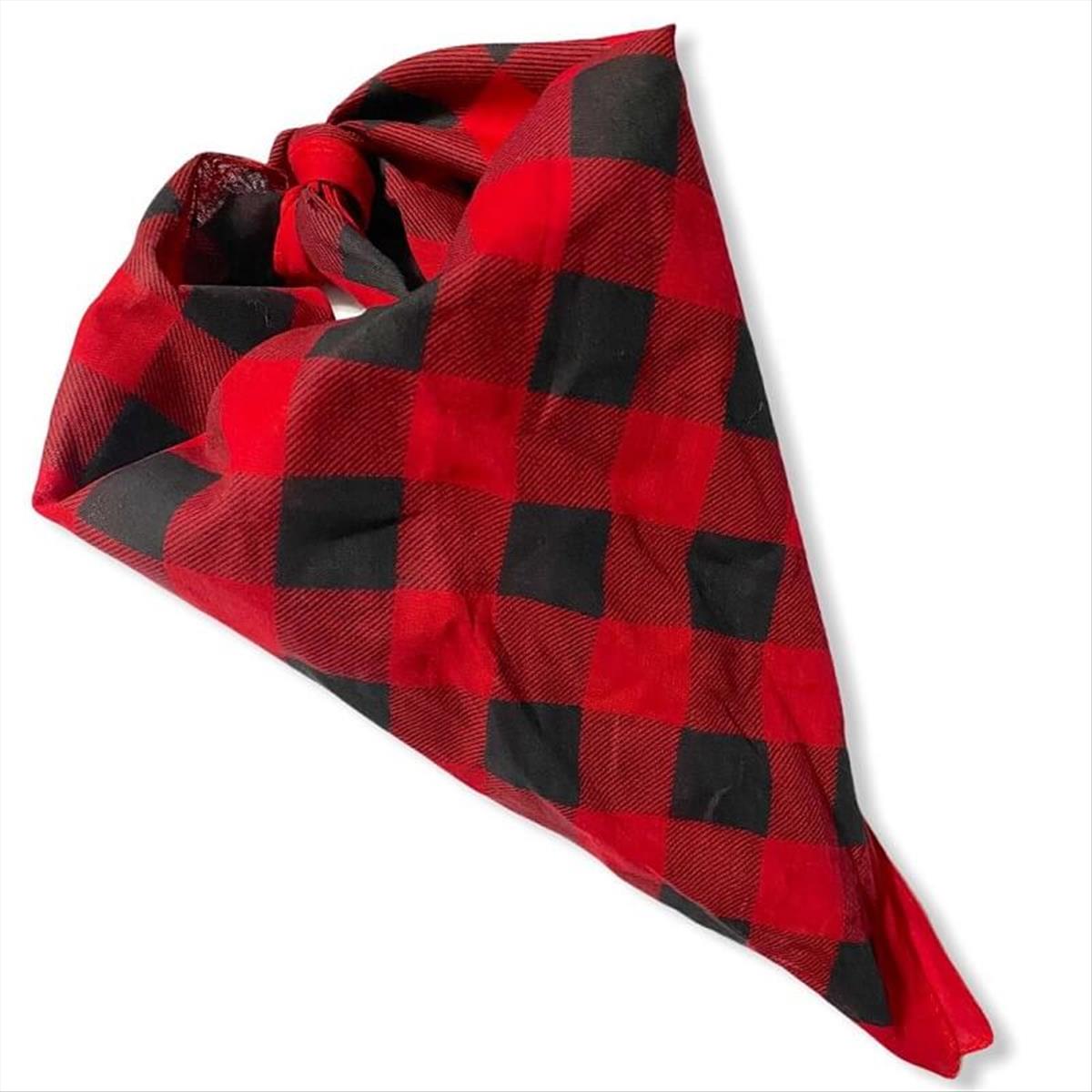 Bandana headband checkered red black