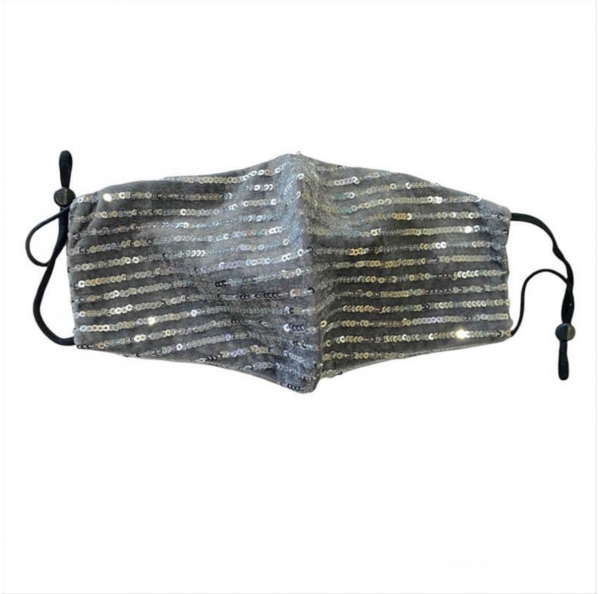 Reusable Face Mask Silver Velvet Tinsel