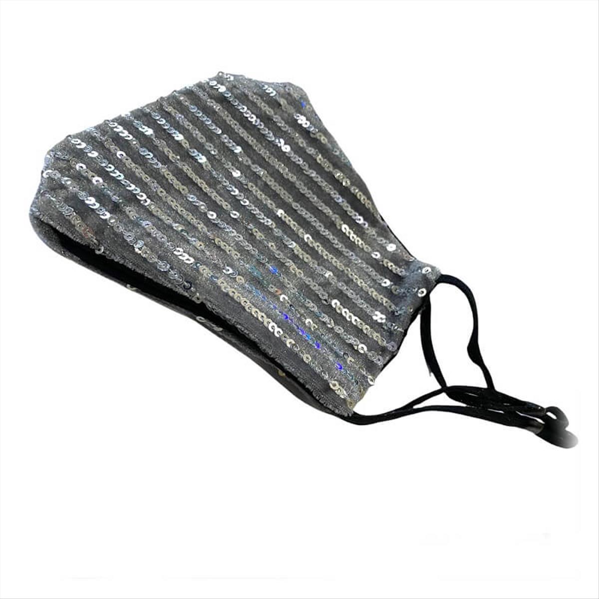 Reusable Face Mask Silver Velvet Tinsel