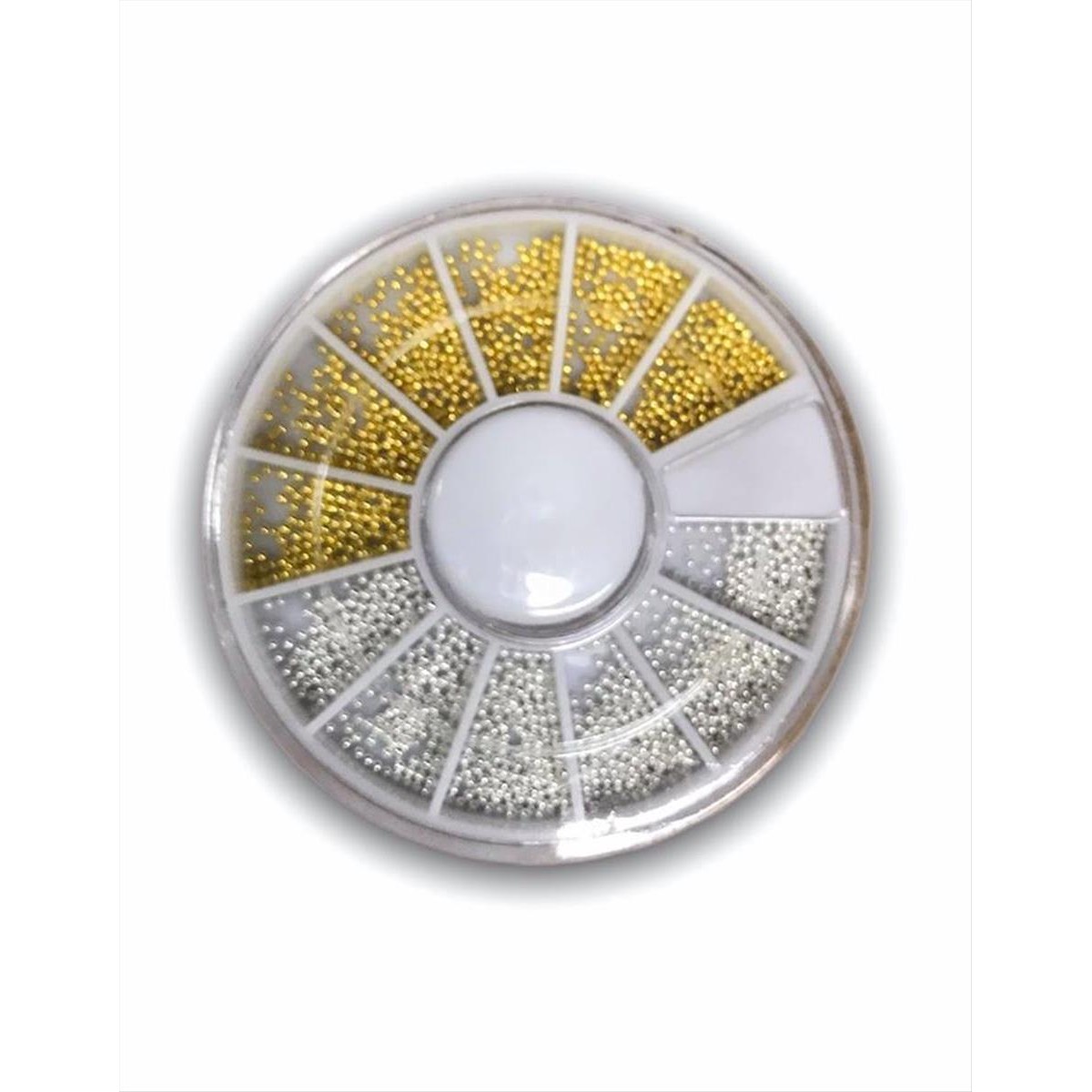 Decorative carusel  nail caviar in gold and silver