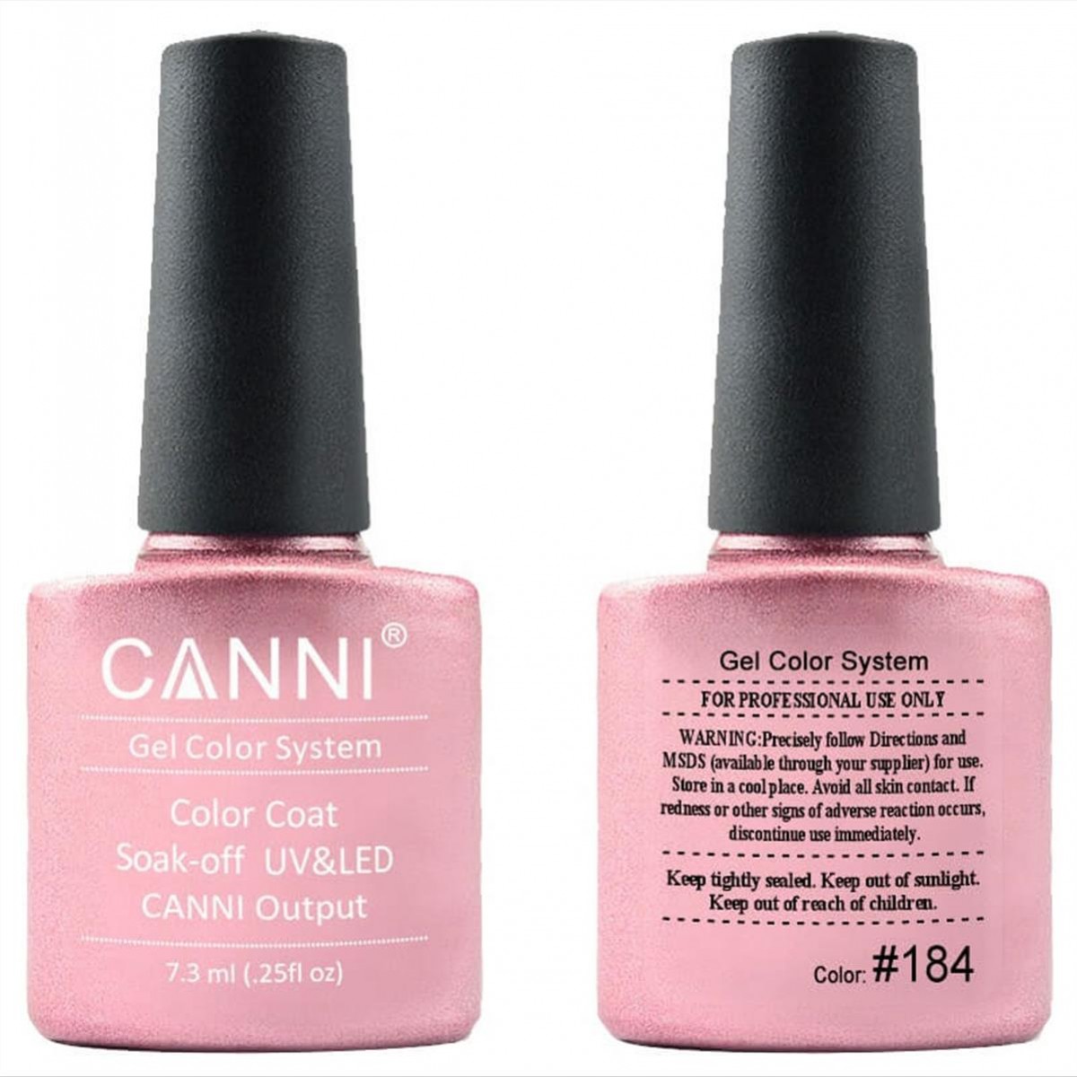 Canni Soak Off Uv/Led 184 Pink Glitter - 7.3ml