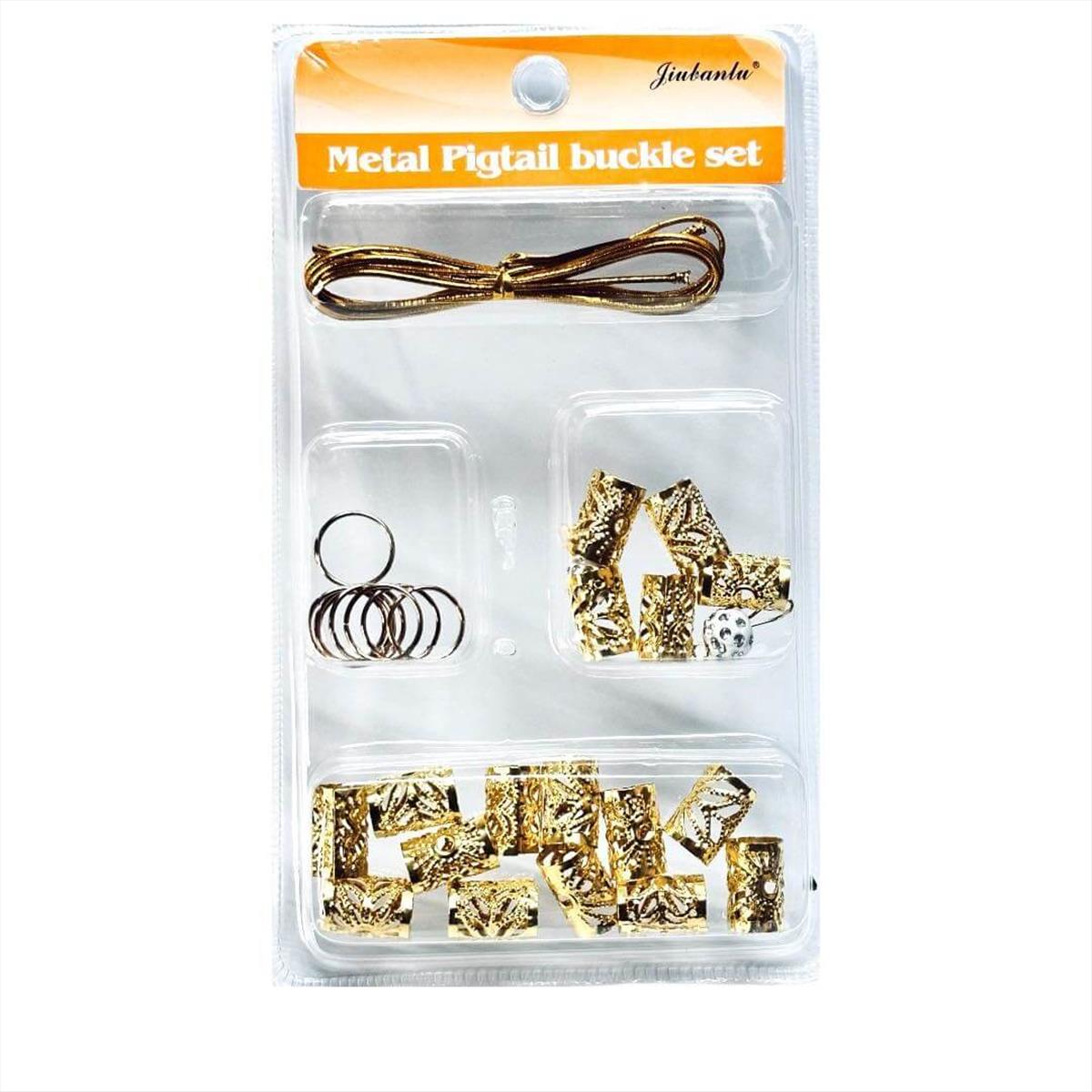 Decorative Rings for Hair Mix Size Kit Gold 105