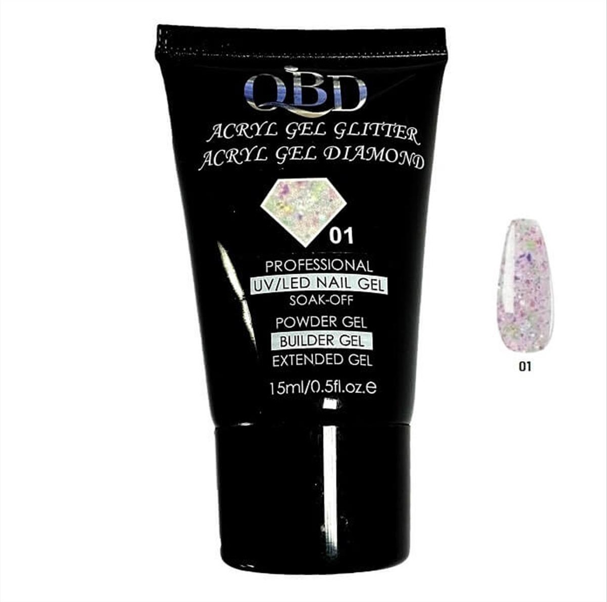 QBD Acrygel Uv/Led Diamond Glitter-15ml