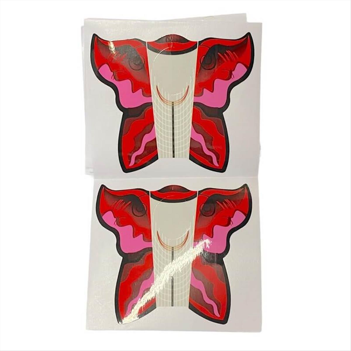 Φόρμα Νυχιών Butterfly Red  50 Pcs