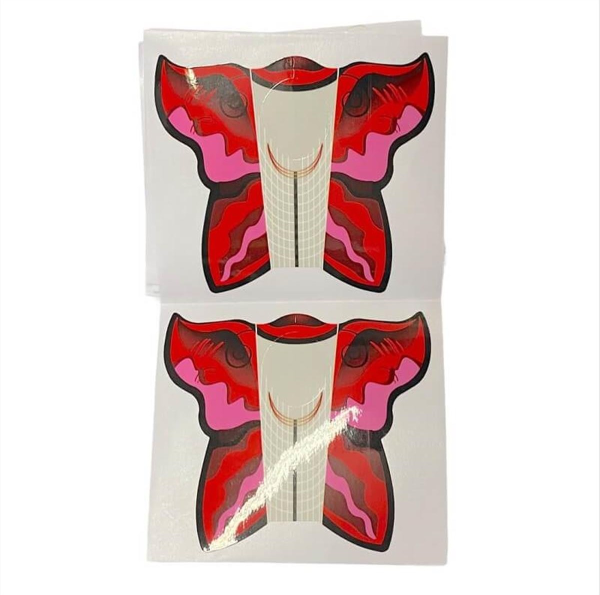 Shape Nail Extensions Butterfly Red  50 Pcs