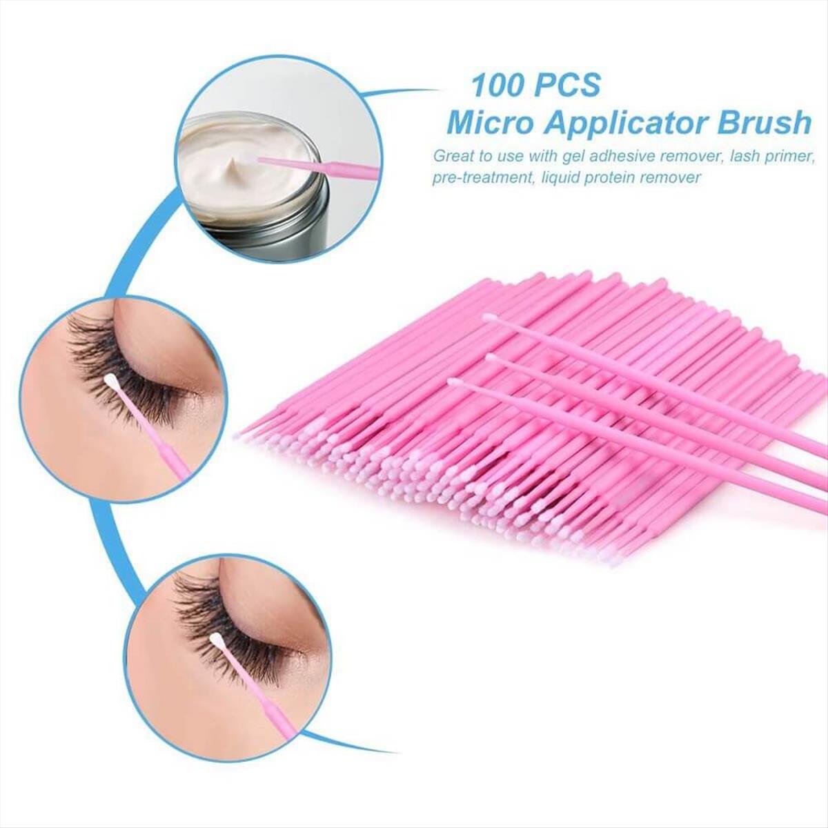 Eyelash Brush Microbrushes Extention 1.5mm Disposable Purple 100pcs