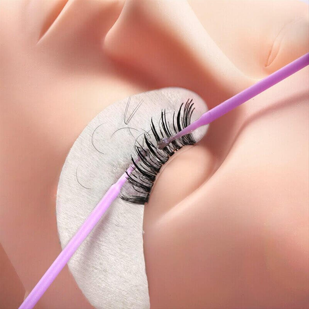 Eyelash Brush Microbrushes Extention 1.5mm Disposable Purple 100pcs