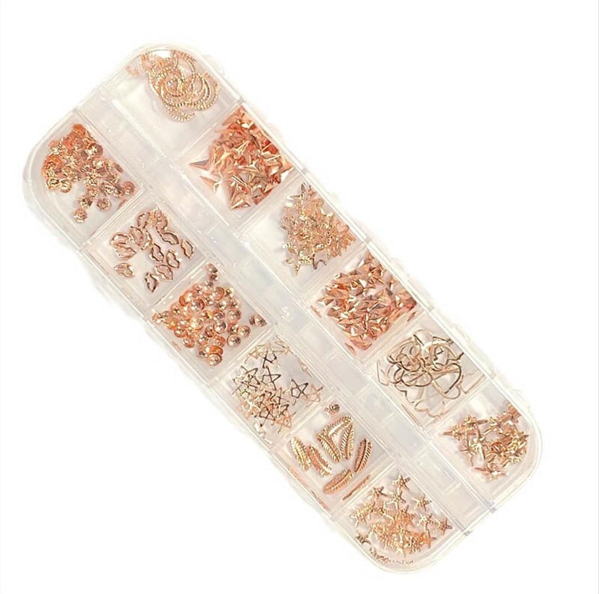 Nail decorations Rose Gold box 12 places