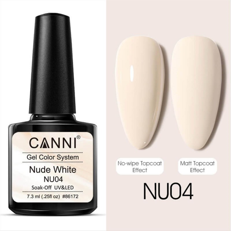 Canni Gel Polish Soak Off Nude White NU04 - 7.3ml