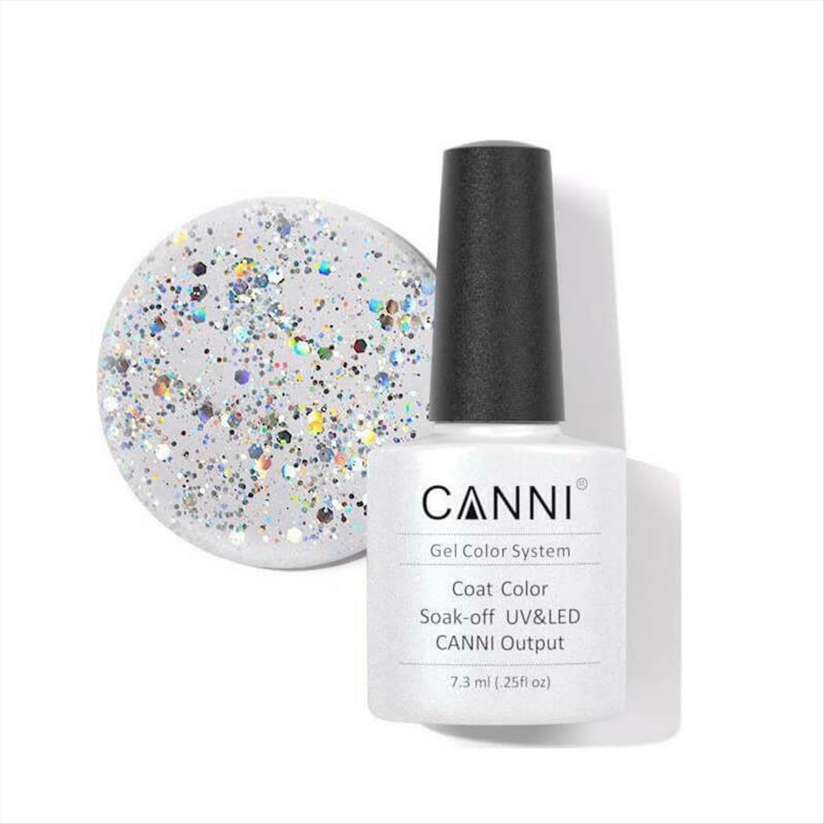 Canni Soak Off Uv/Led 186 Silver Glitter - 7.3ml