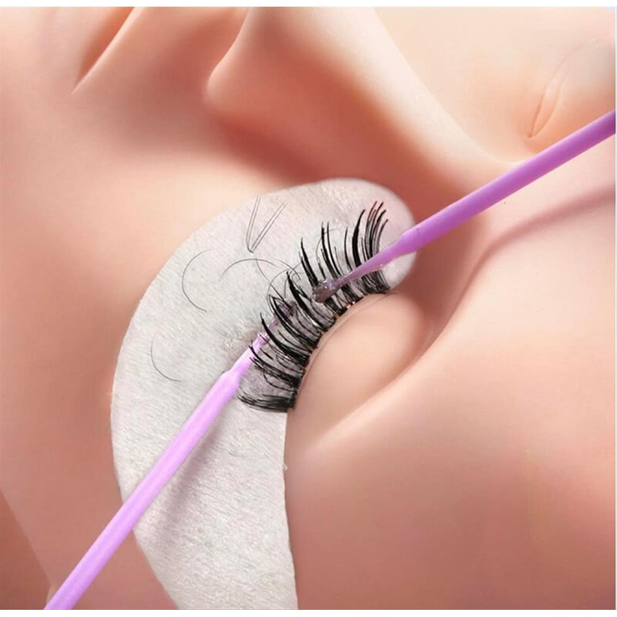 Eyelash Brush Microbrushes Extention 1.5mm Disposable Pink 100pcs