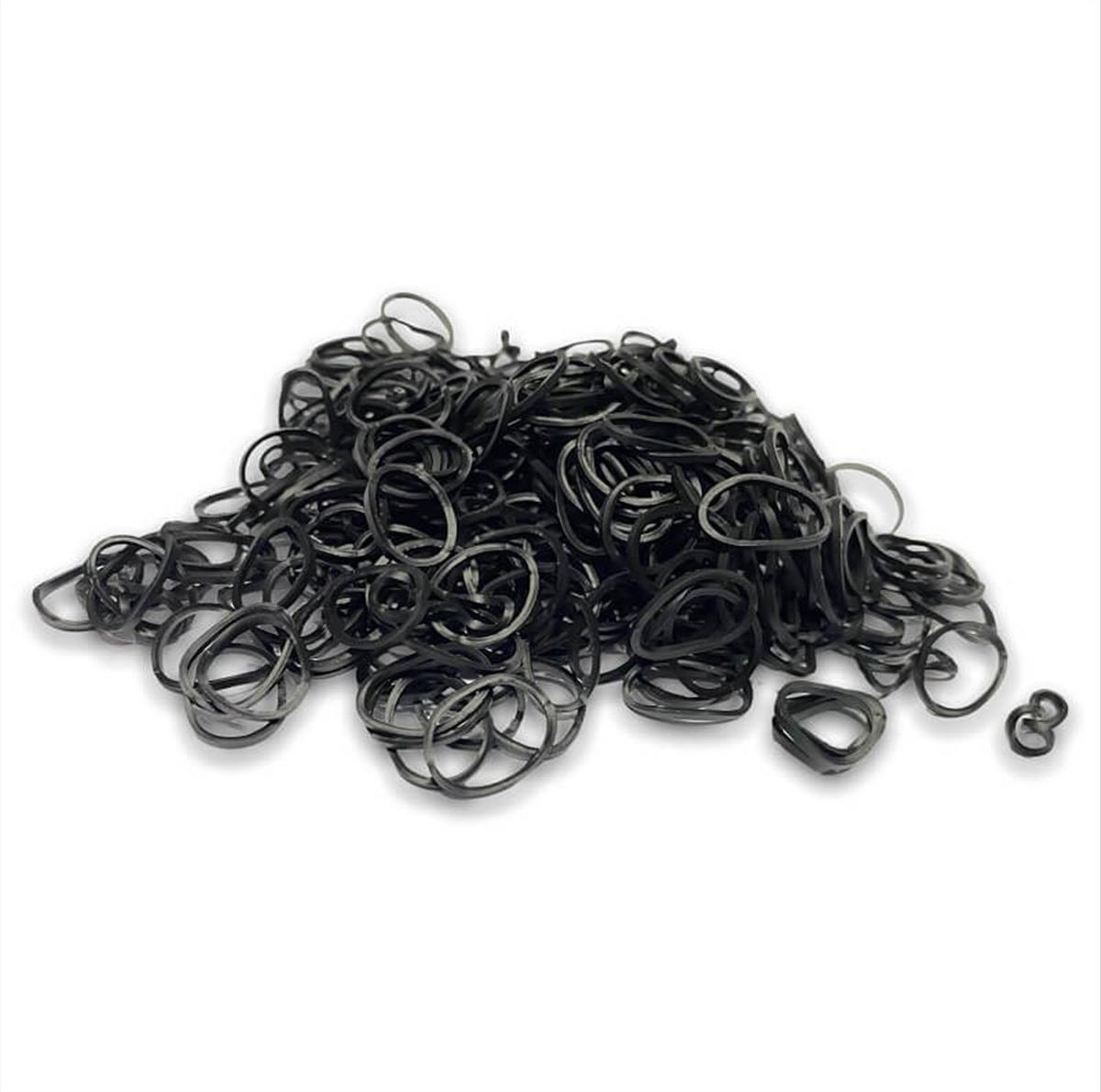 Hair elastic Pigtails Black HM10039 - 100g