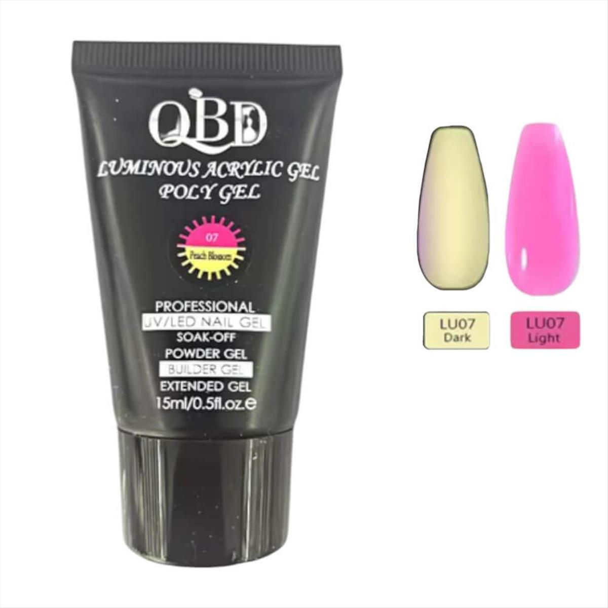 QBD Acrygel Uv/Led Luminous Poly Gel Change Color Peach Blossom 07 15ml