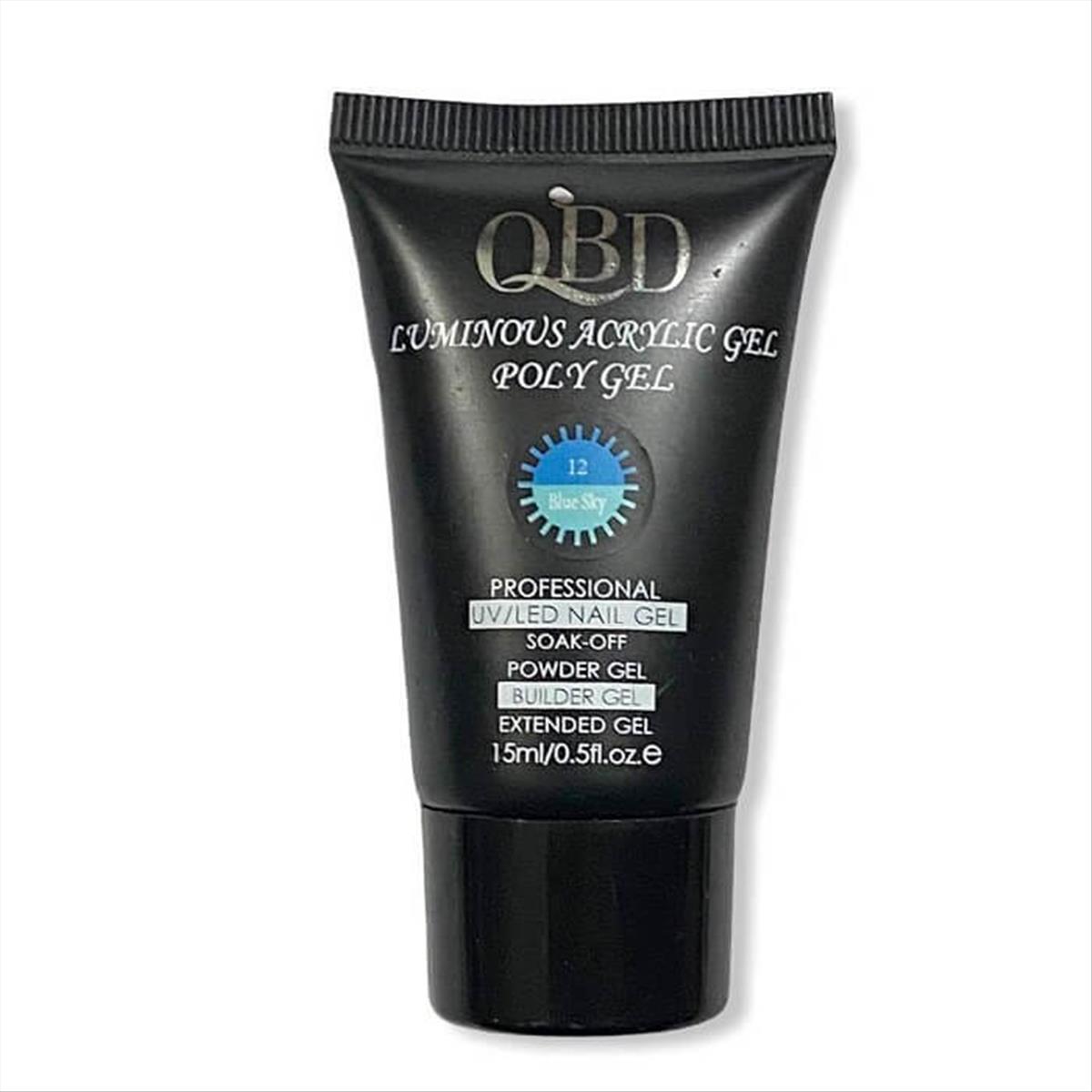 QBD Acrygel Uv/Led Luminous Poly Gel Change Color Blue Sky 12 15ml