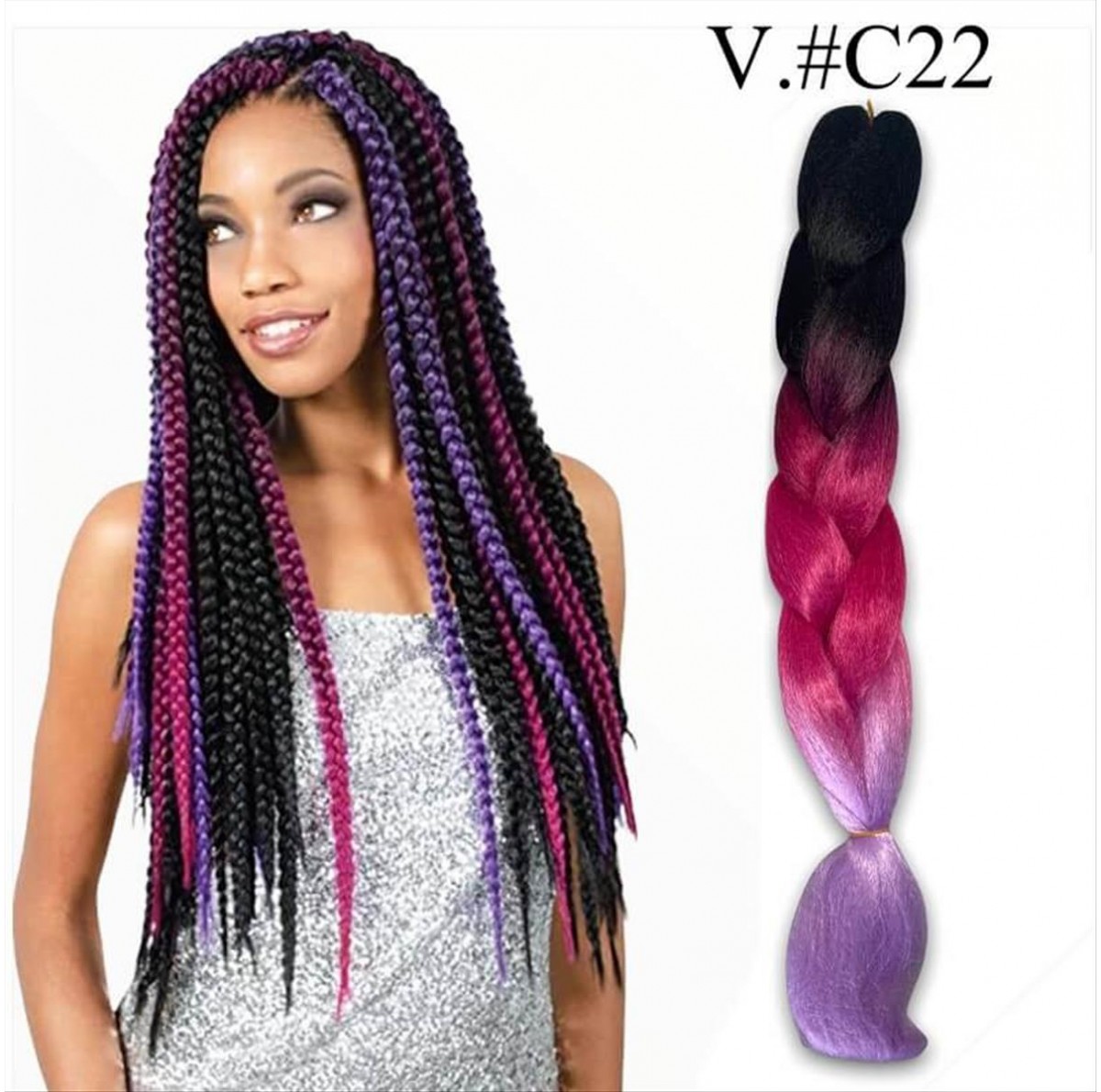 Hair Xpress Jumbo Braid V. #C22 125cm