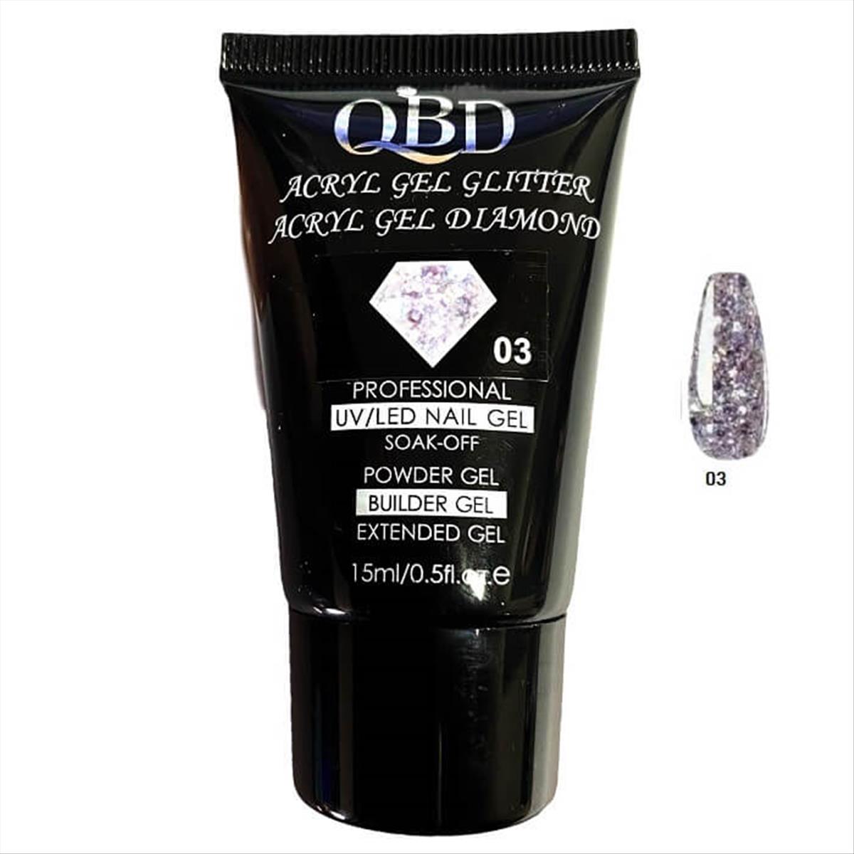 QBD Acrygel Uv/Led Diamond Glitter 03-15ml