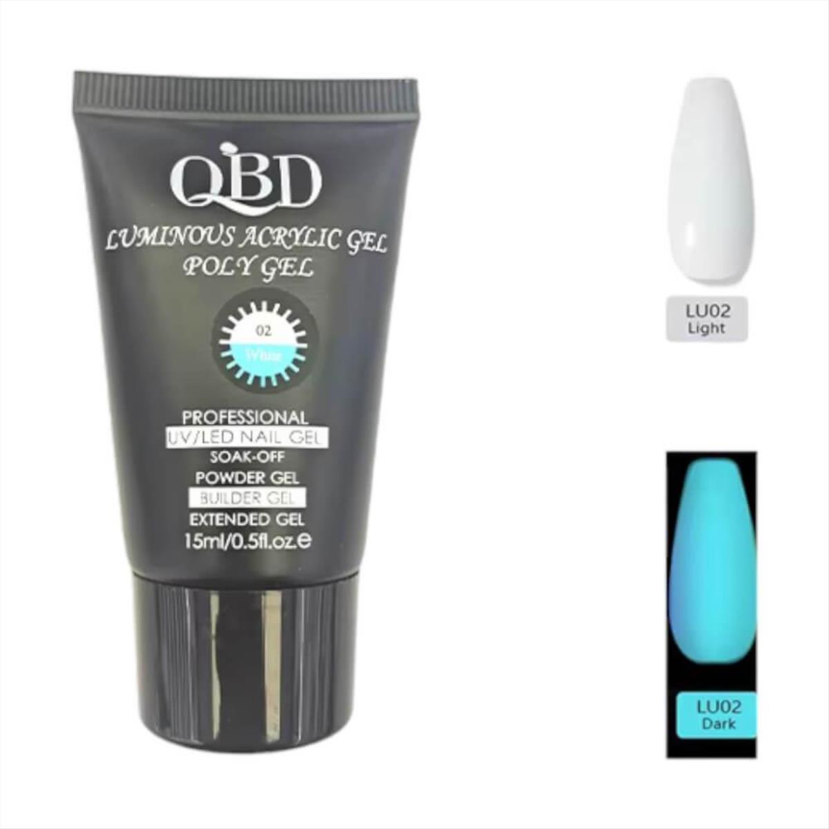 QBD Acrygel Uv/Led Luminous Poly Gel Change Color White 02 15ml