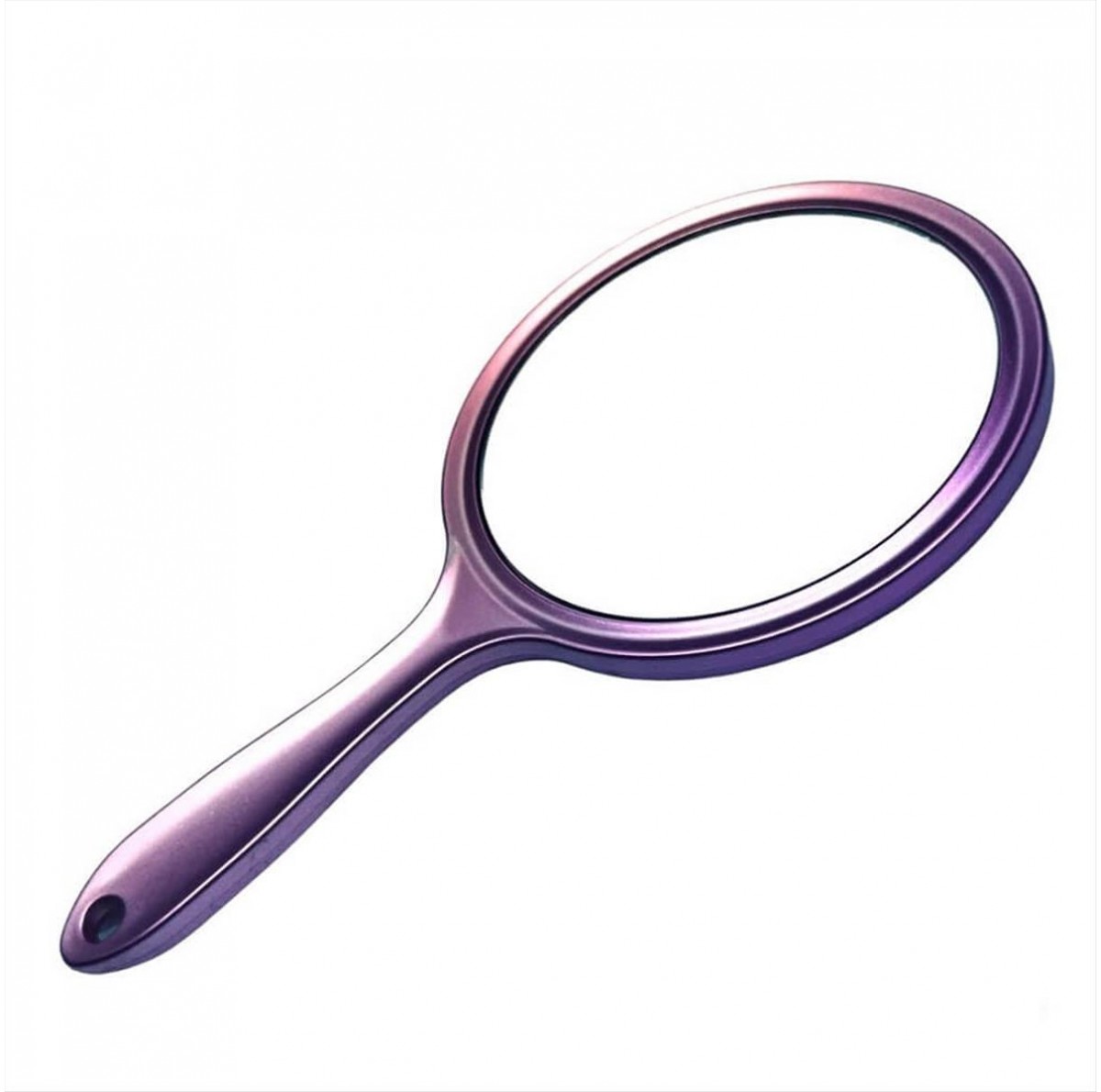 Two-Sided Round Mirror with Handle Purple