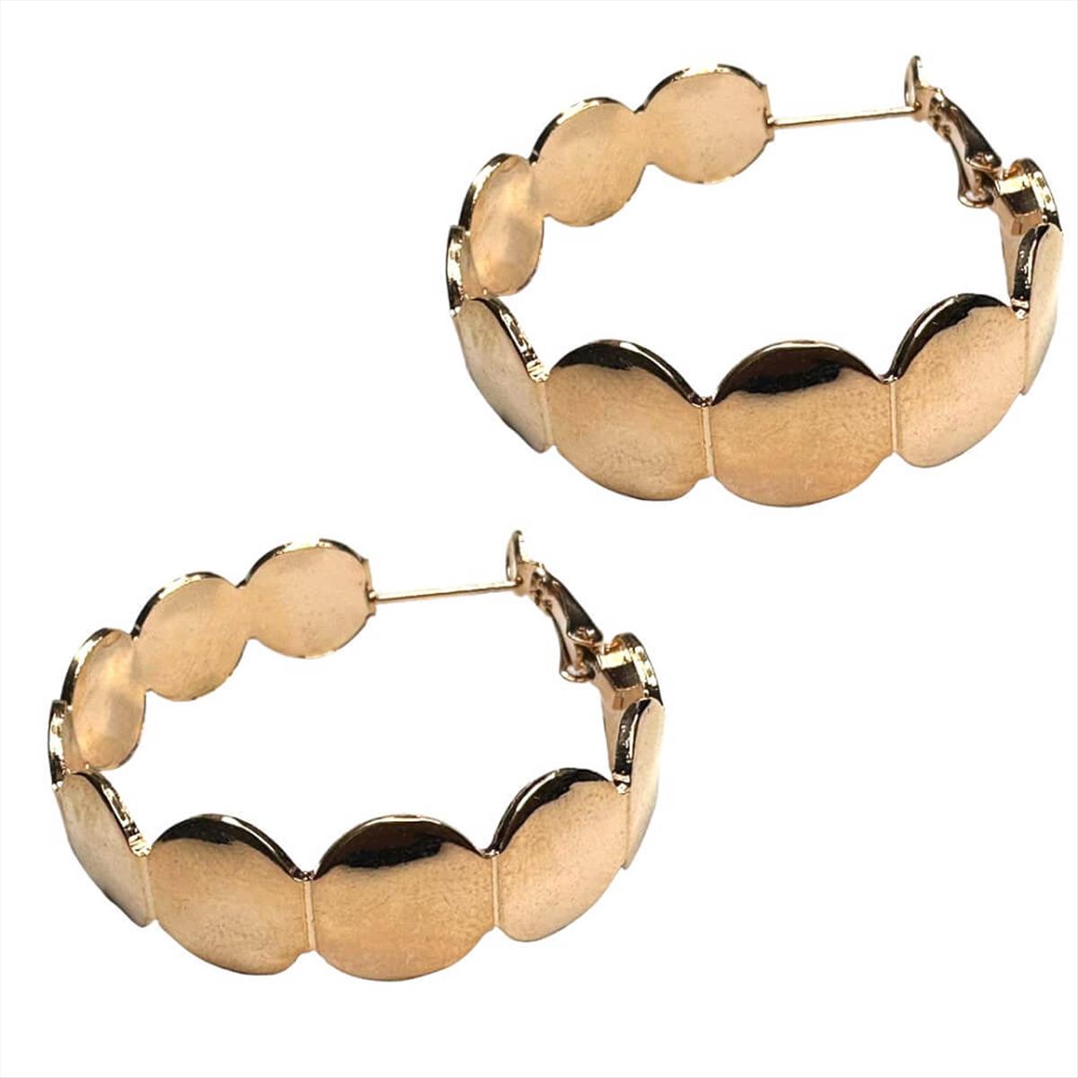 Forged Pink Gold Wide Hoop Earring