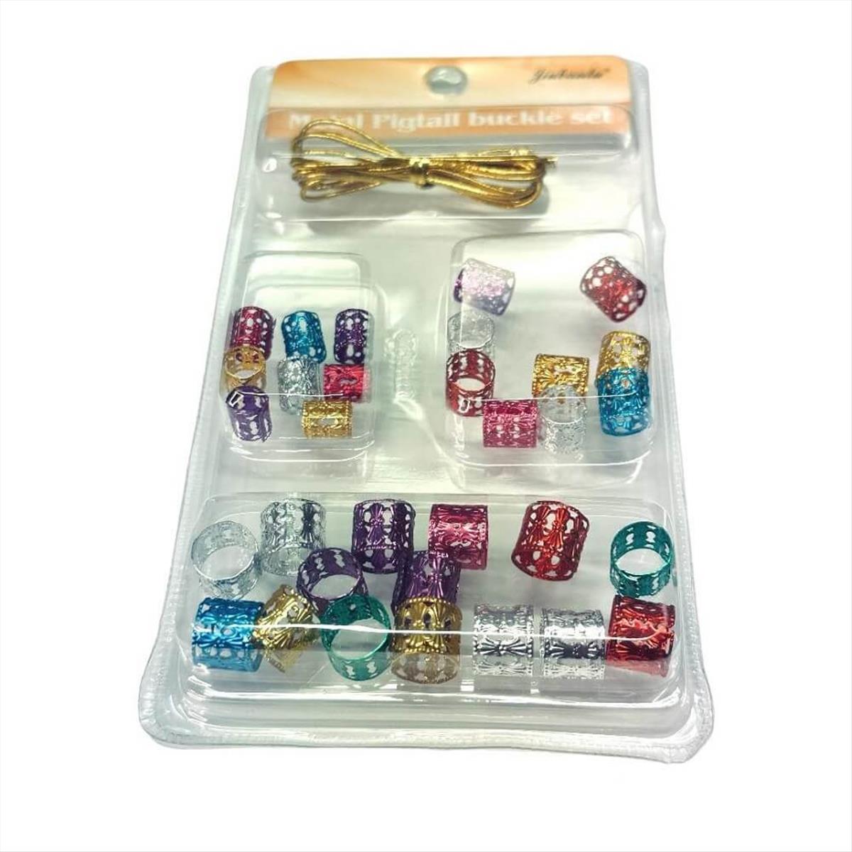 Decorative Rings for Hair Mix Size Kit Colored