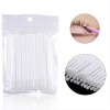 Eyelash Brush Microbrushes Extention 1.5mm Disposable White 100pcs