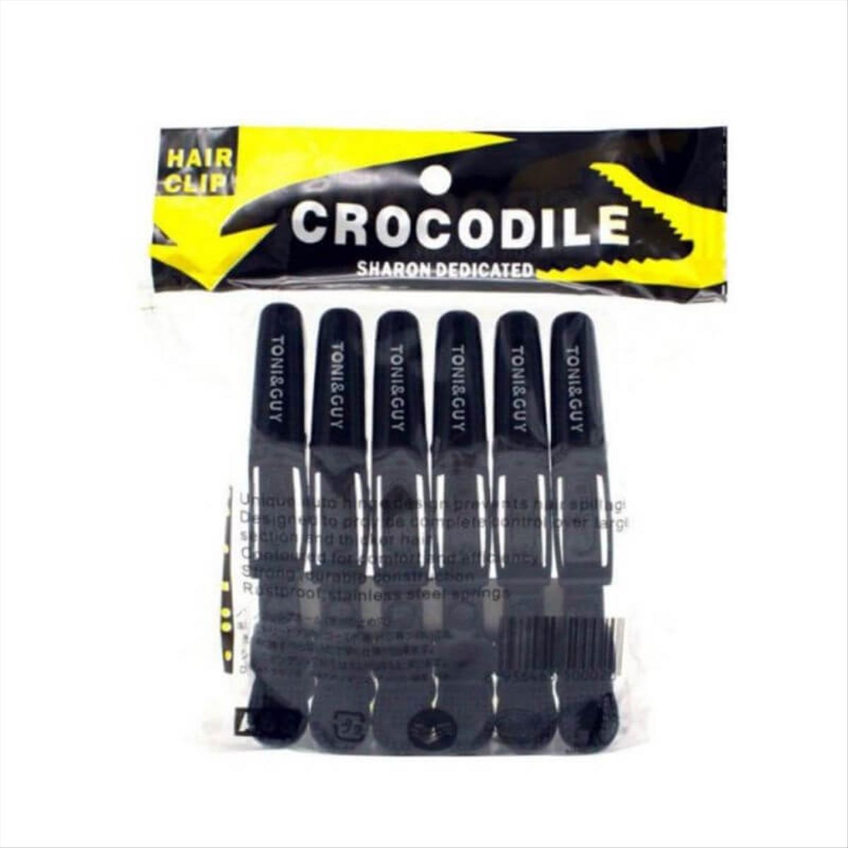 Toni & Guy Hairdressing Clips Crocodile Sharon Dedicated Black 6pcs