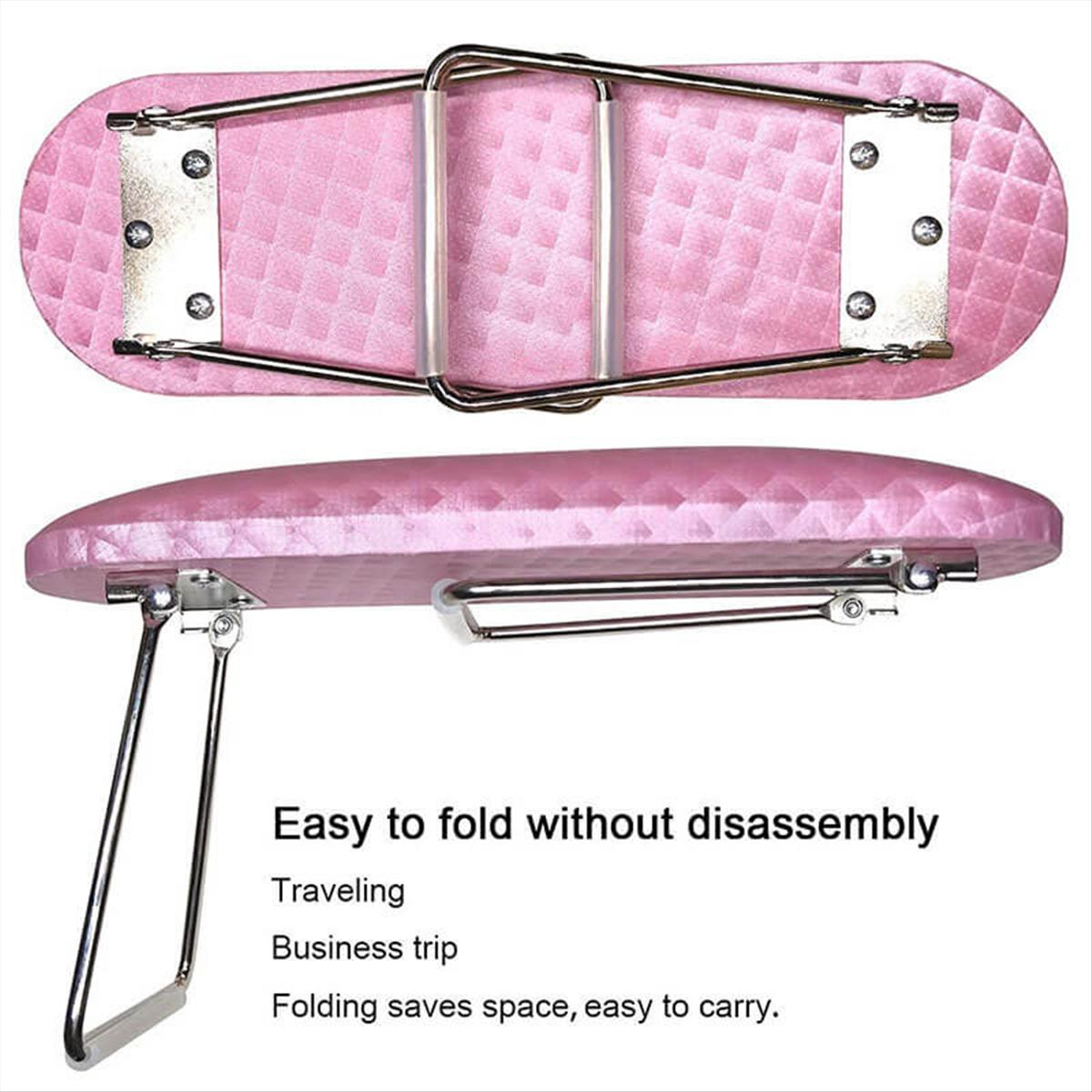 Manicure Cushion with Folding Footrests - Pink