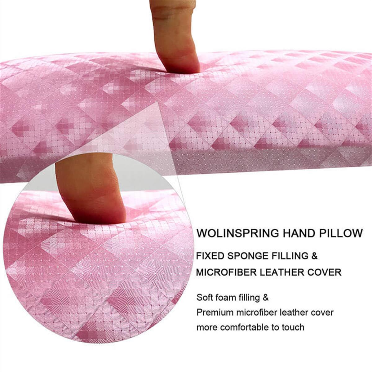 Manicure Cushion with Folding Footrests - Pink