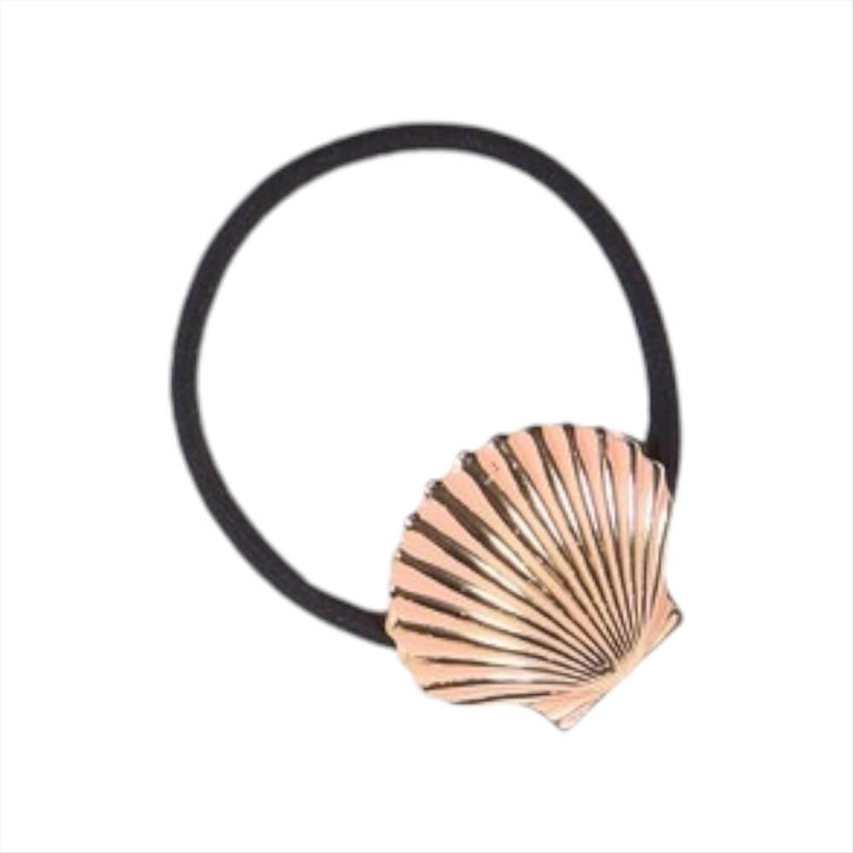 Hair tie shell pink gold RoRo