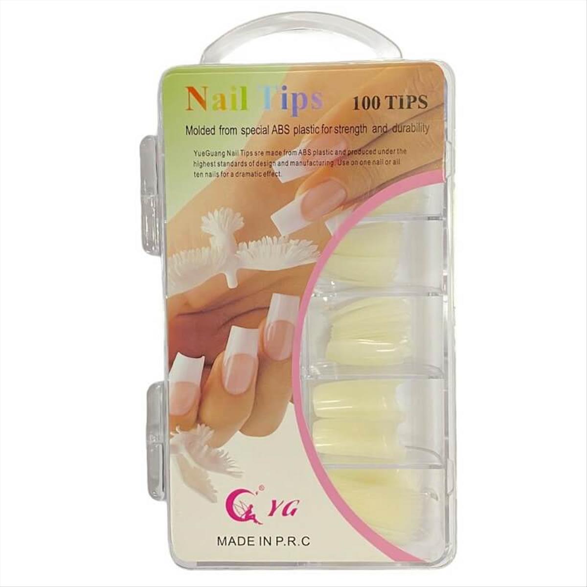 Beige Case Nails with Notch YG 100 pcs