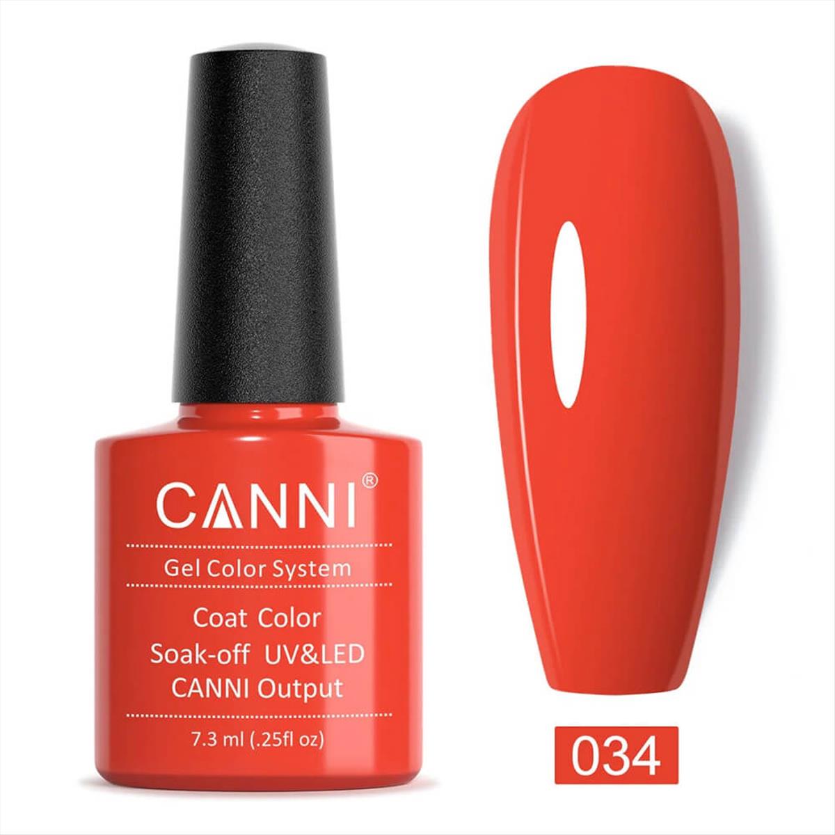 Canni Soak Off Uv/Led 034 Carrot Red - 7.3ml