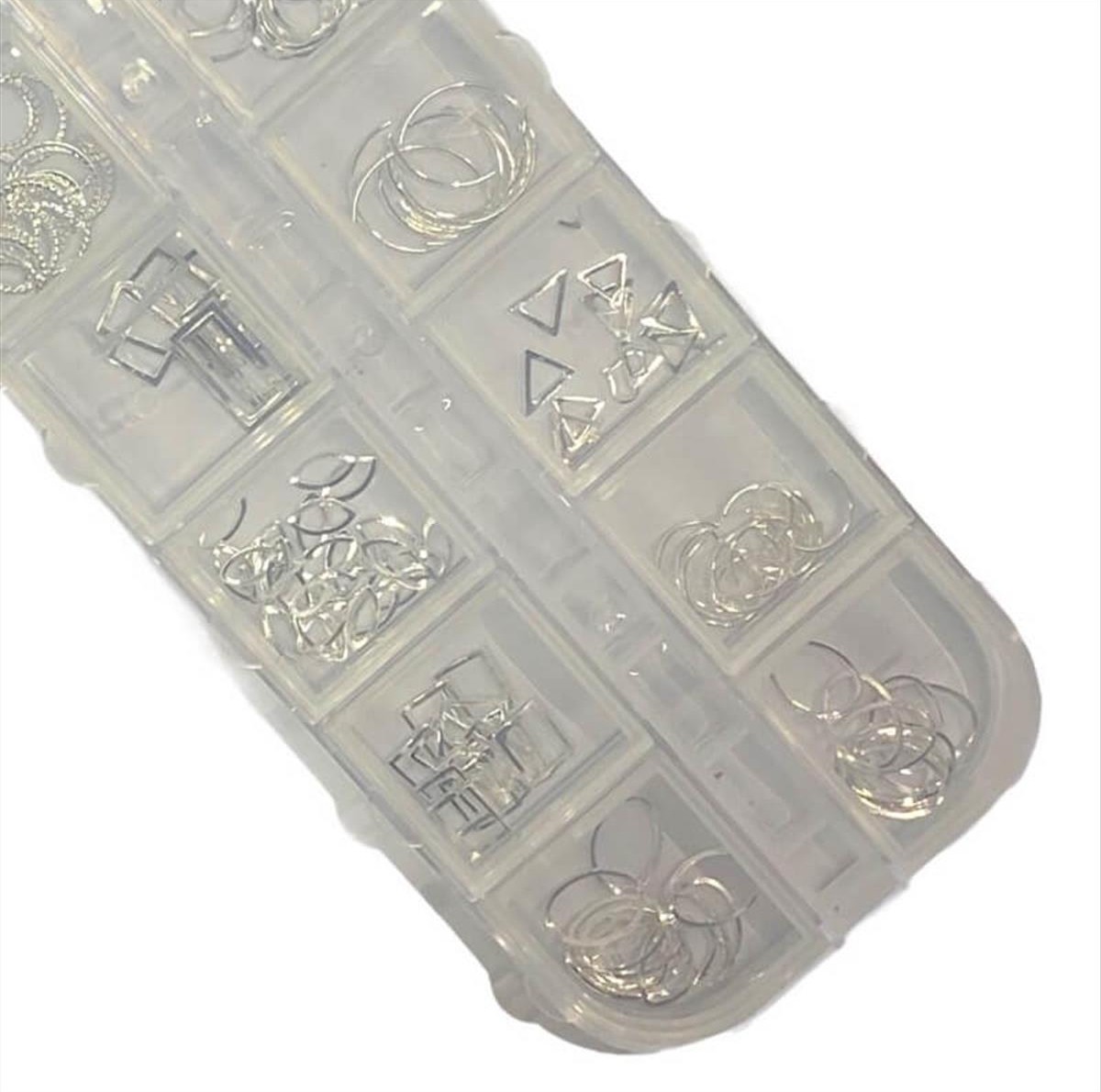 Nail decorations Silver box 12 places