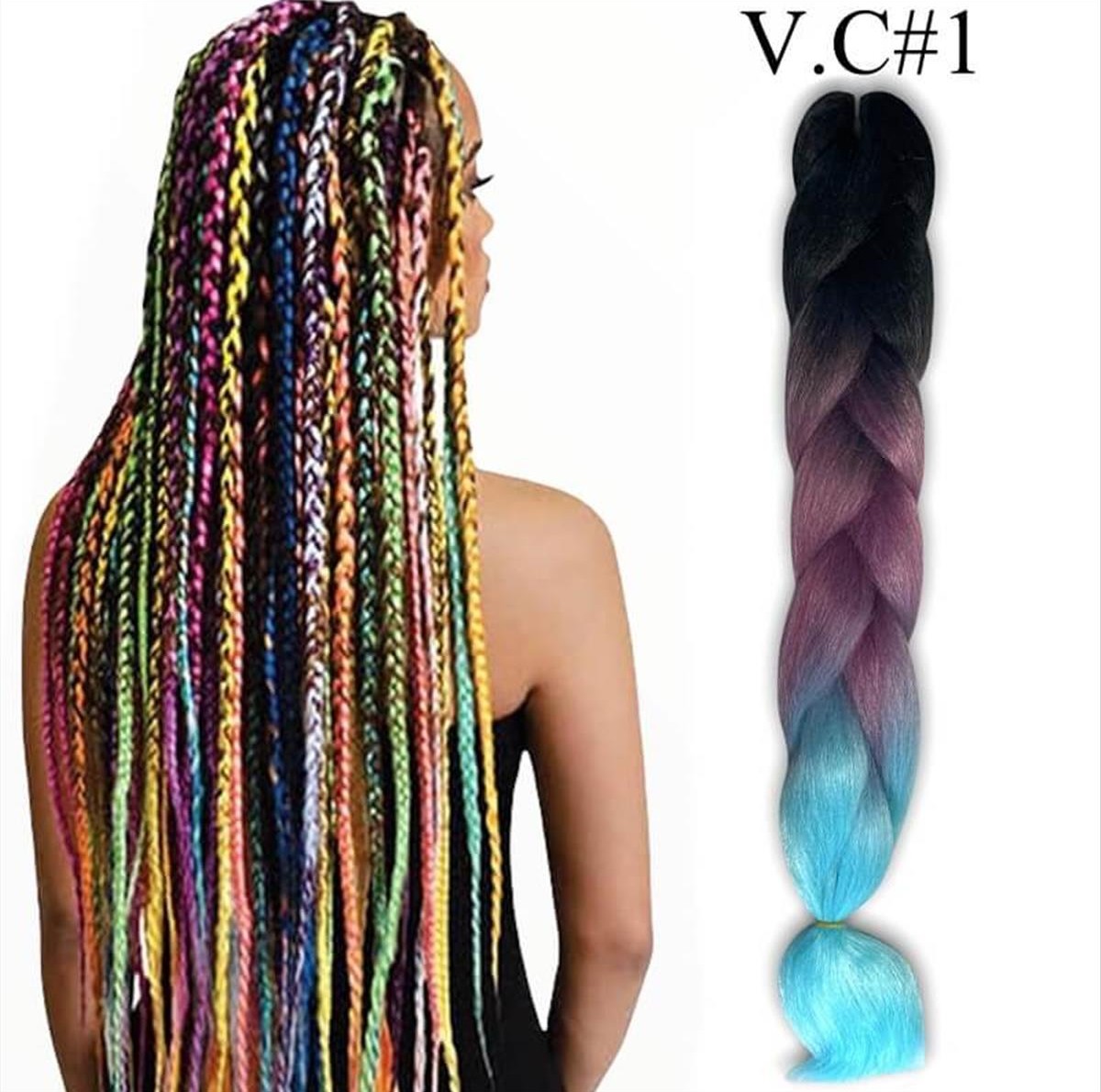 Μαλλιά για Ράστα Jumbo Braid V. #C1 125cm