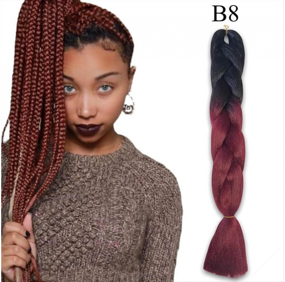 Μαλλιά για Ράστα Jumbo Braid B8 125cm