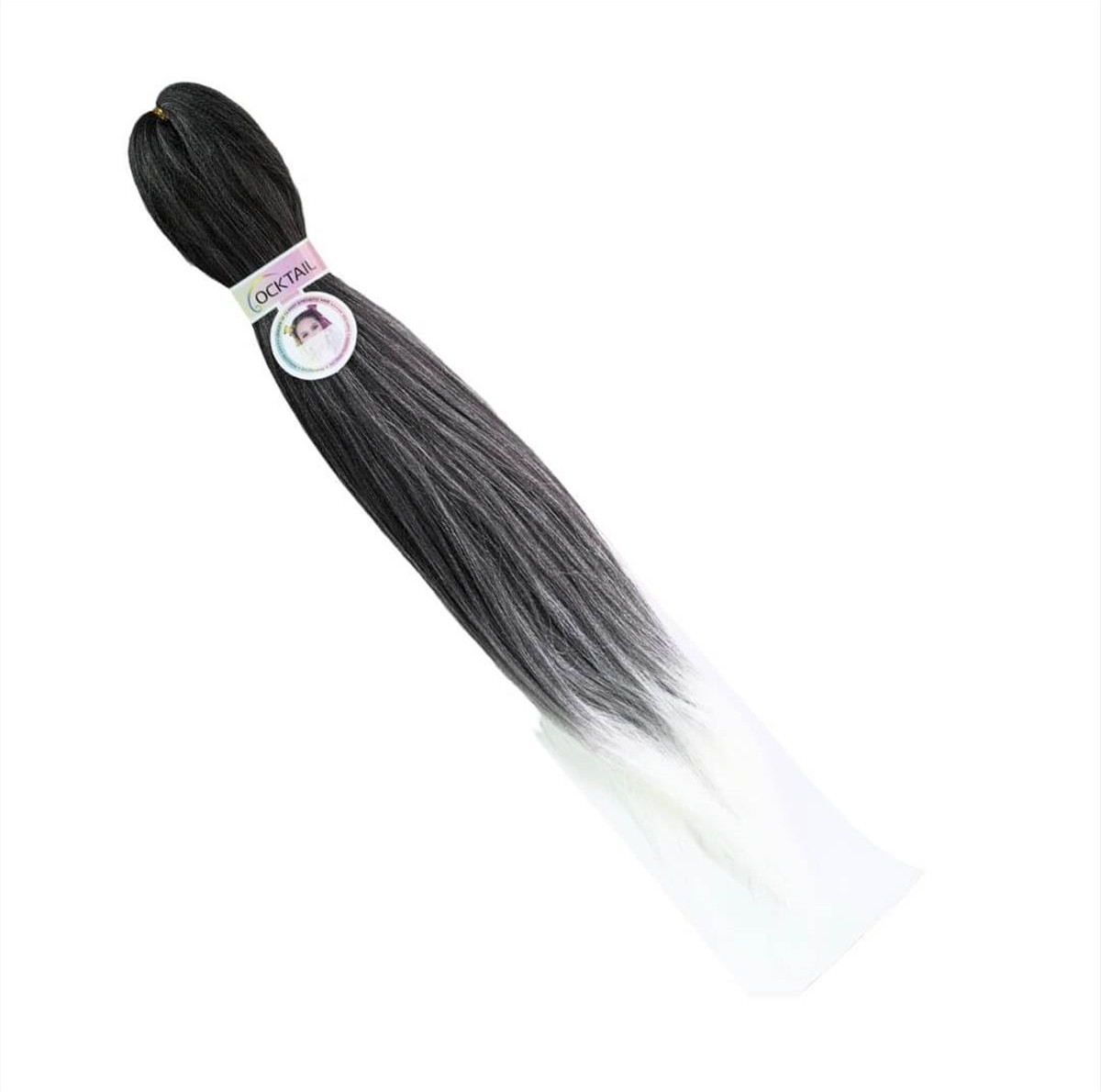 Synthetic Cocktail Rasta Hair 2-46-1B Ombre Black-White 28