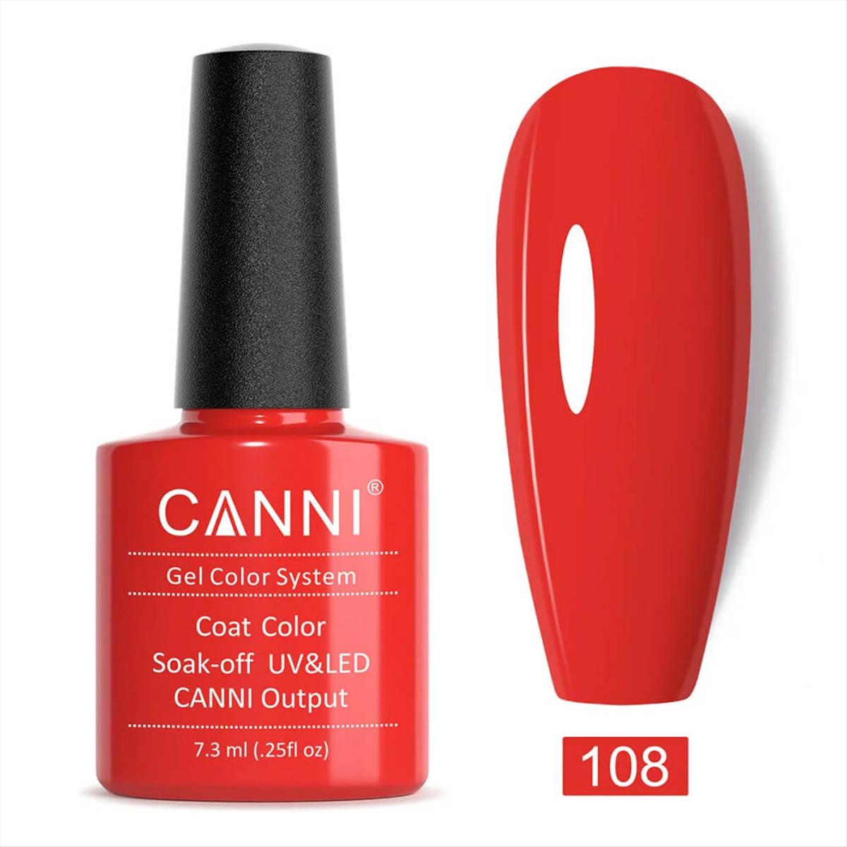 Canni Soak Off Uv/Led 108 Energetic Red - 7.3ml