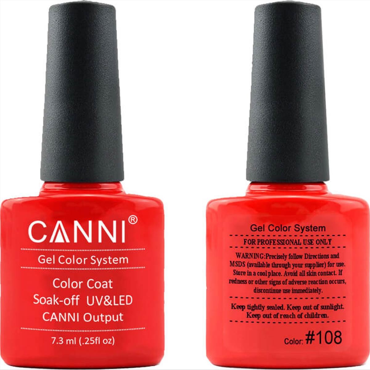 Canni Soak Off Uv/Led 108 Energetic Red - 7.3ml