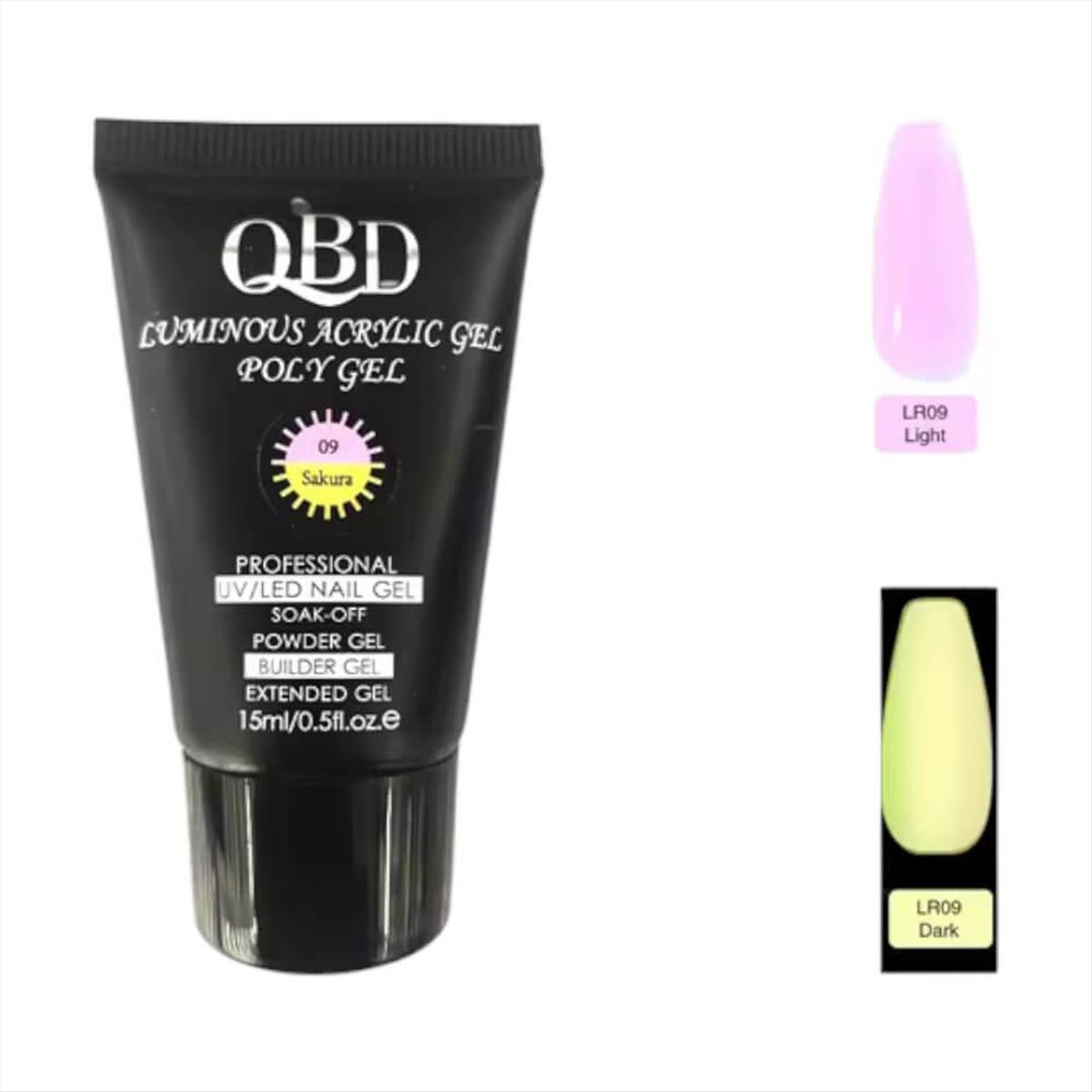 QBD Acrygel Uv/Led Luminous Poly Gel Change Color Sakura 09 15ml